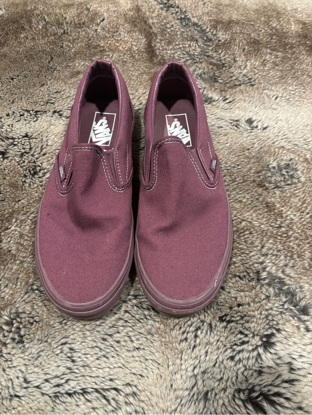 Vans Slip-On Canvas Loafers in Burgundy Plum